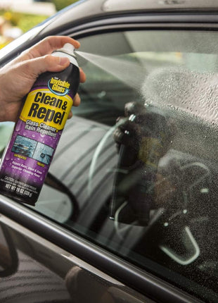 Invisible Glass 91184 Clean & Repel – Aerosol Glass Cleaner and Rain Repellent, Cleans Exterior Windshields, Repels Rain, Sleet, Snow, Improves Wet Weather Driving Visibility – 19 oz