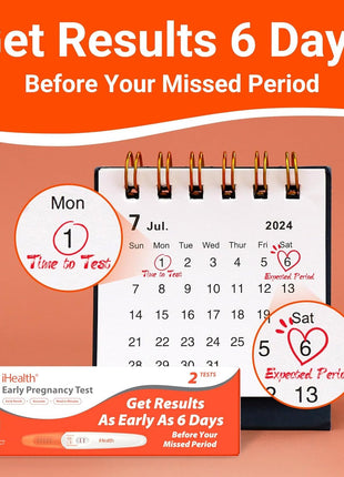 iHealth Early Pregnancy Tests, Early Detection at Home Pregnancy Test, 3 CT | hCG Test with 3-5-min results, Long Grip Handle for Easy Sampling, High Sensitivity, 3 individually sealed strips