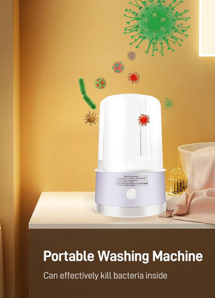 Portable Mini Washing Machine | Compact Deep Cleans Underwear, Baby Clothes, Small Laundry | Lightweight for Apartment, Dorm, Hotel, Travel & Camping | Quiet Energy-Efficient(Purple)