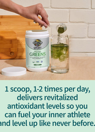 Garden of Life Sport Nutrition Organic Greens Powder, Original, 30 Servings