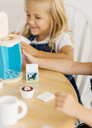 Melissa & Doug 11-Piece Brew and Serve Wooden Coffee Maker Set - Play Kitchen Accessories Pretend Play Kitchen Accessories Kids Coffee Maker Set for Girls and Boys