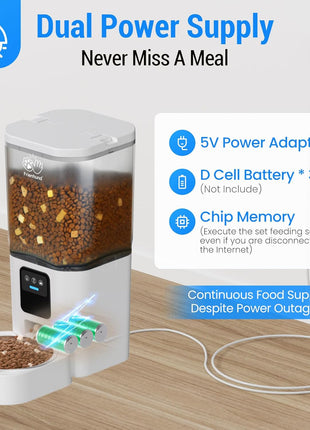 Frienhund Automatic Cat Feeder with 2K Camera: 5G WiFi Automatic Dog Feeder with Night Vision,Cat Food Dispenser with 7L Large Food Storage Container for Multiple Pet,Detachable for Easy Clean -29 Cup