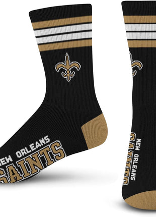 For Bare Feet Men's NFL 4-Stripe Deuce Performance Crew Socks