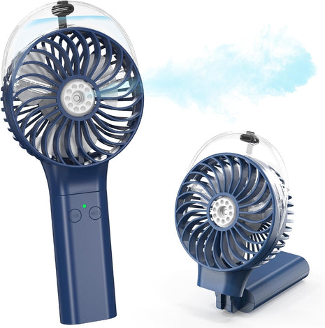 Portable Handheld Misting Fan, Nano-Mist Humidifier for Skincare & Makeup, 180° Foldable Desk Fan, Rechargeable Water Spray Fan for Disney Beach Cruise Essentials, Summer Gifts for Women Man Girls