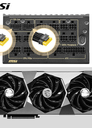 MSI MEG Ai1600T PCIE5, Fully Modular Gaming 1600W Power Supply, 80+ Titanium, Dual 12V-2x6 Cables, Server-Grade Capacitor, ATX 3.1 & PCIe 5.1 Ready, Low-Noise, Braided, 12 Year Warranty