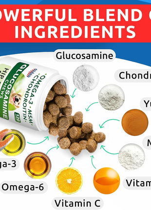 Allergy Relief Dog Treats + Glucosamine Dog Treats Bundle - Omega 3 + Pumpkin + Enzymes for Itchy Skin Relief + Joint Pain Relief and Hip Support Supplement w/ Chondroitin, MSM, Omega-3 - Made in USA