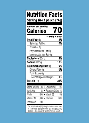 StarKist Chunk Light Tuna in Water, 2.6 oz Pouch (10 Pack) Ready to Eat Wild Caught Tuna, 17g Protein, 70 Calories Per Serving, Gluten Free, Soy Free, Kosher, Perfect for Salads, Keto Meals and Snacks