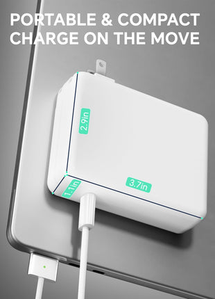 140W Charger for MacBook Pro 16 14 inch Mac Air 15 13 inch 2026 2025 2024 | 23 22 21 M1–M5【Original Quality】 Fast Charger Power Adapter & 6.6FT Type C to Magnetic 3 Cable LED Applicable 2021-26 (White)