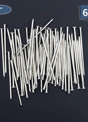 JEGONFRI 60 Pieces Hardware Nails, 3 Inches Nickel Plated Carbon Steel Hanging Nails for Wood, Home Decorating