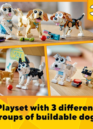 LEGO Creator 3 in 1 Adorable Dogs Building Toys - Pretend Play Toys for Girls & Boys, Ages 7+ Years - Kids Learning & Educational Sets - Gift for Christmas - 31137