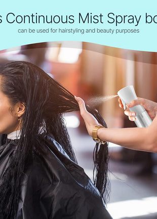 BeautifyBeauties Continuous Spray Bottle for Hair, 10.1 oz Mister Spray | Perfect for barbers, salons, household cleaning, watering plants, pet care, ironing & essential oil scents