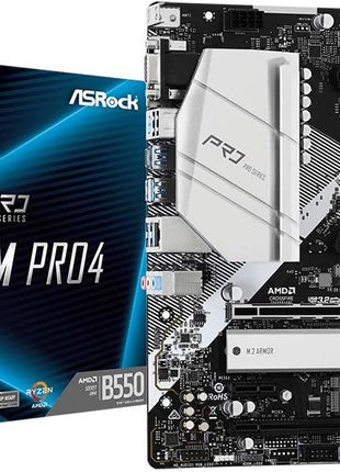 ASRock B550M PRO4 Supports 3rd Gen AMD AM4 RyzenTM / Future AMD RyzenTM Processors Motherboard