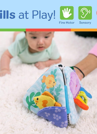 Melissa & Doug Ocean Tummy Time Triangle Infant Baby Toy, Soft Sensory Toy with Textures, Mirror, for Newborns to Ages 6 Months