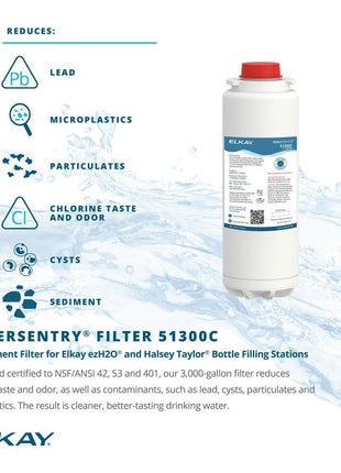 Elkay WaterSentry 51300C Lead + Microplastics NSF/ANSI Certified Filter (Bottle Fillers)