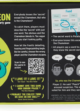 The Chameleon Social Deduction Game for Adults, Ages 12+ | Spot the Imposter, Find the Traitor, Award-Winning Secret Word Game, 3-8 Players, Teens & Adults, Perfect for Summer Parties