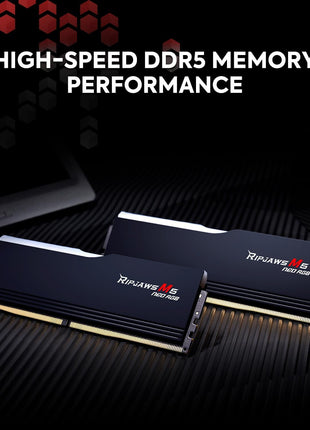G.SKILL Ripjaws M5 Neo RGB Series DDR5 RAM (AMD Expo) 96GB (2x48GB) 6000MT/s CL30-36-36-96 1.35V Desktop Computer Memory U-DIMM - Matte White (F5-6000J3036F48GX2-RM5NRW)