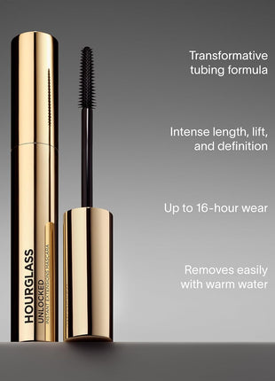 Hourglass Unlocked Instant Extension Mascara, Tubing Mascara Dramatically Lifts, Defines & Lengthens for Fanned-Out Lashes, Natural-Looking Eyelashes for up to 16hrs of Smudge-Proof, Flake-Free Wear