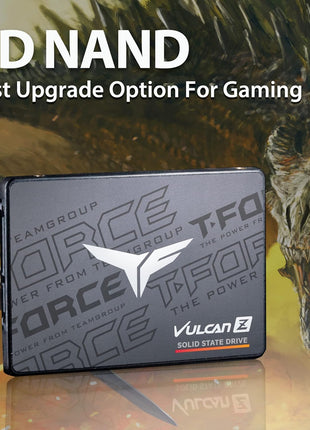TEAMGROUP T-Force Vulcan Z 512GB SLC Cache 3D NAND TLC 2.5 Inch SATA III Internal Solid State Drive SSD (R/W Speed up to 530/470 MB/s) T253TZ512G0C101