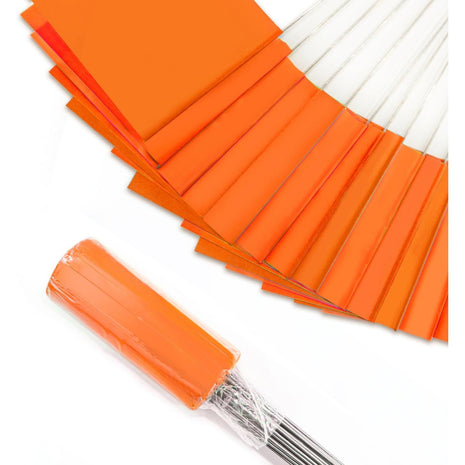 Zozen 50Pack Fluorescent Orange Marking Flags, Writable/15x4x5 Inch, Yard Flags for Lawn & Irrigation & Landscape & Sprinkler & Survey & Dog Training.
