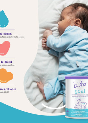 Bubs Whole Goat Milk Infant Formula for 0-12 Months, Non-GMO Milk, 20 oz | Goat Milk-Based Powder with Iron, DHA, ARA, Prebiotics & Essential Nutrients to Support Gentle Digestion