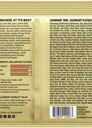 Ernie Ball Earthwood Extra Light 80/20 Bronze Acoustic Guitar Strings, 10-50 Gauge (P02006)
