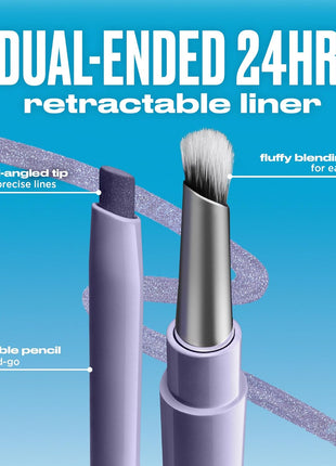 Urban Decay 24/7 Liquid Stick Waterproof Eyeliner - Smudge-Proof, Transfer-Proof, Up to 24HR Wear, Dual-Ended Retractable Gel Liner with Blending Eye Brush, Slanted Angled Tip, Vitamin E - 0.012 oz