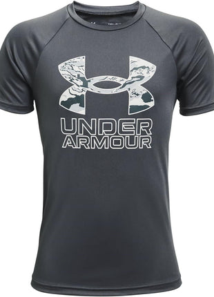 Under Armour Boys Tech Big Logo Short Sleeve T-Shirt , Red (600)/Black , Medium