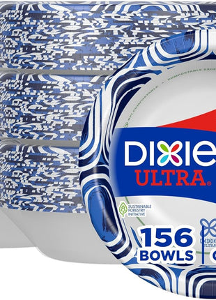 Dixie Ultra, Large Paper Bowls, 20 Oz, 56 Count, Microwave Safe, Compostable, Disposable Bowls Great For Breakfast, Lunch, And Dinner Meals
