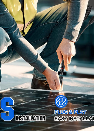 ECO-WORTHY Solar Connectors Y Branch Parallel PV Adapter Cable Wire Plug Tool Kit for Solar Panel(M/FF+F/MM)