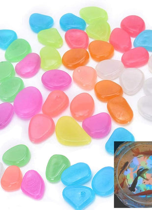 Oubest Fish Tank Rocks Glow in The Dark Pebbles for Garden Aquarium Plant PotsBonsai Walkway Driveway 100pcs Blue