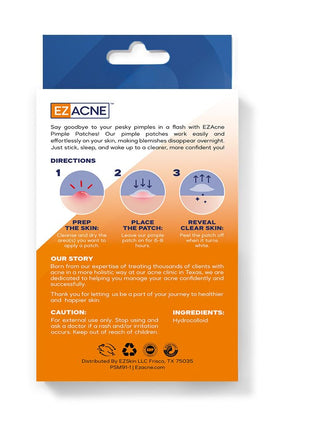 EZACNETM Pimple Patches for Face - Thin Hydrocolloid Acne Patches for Zits and Blemishes, Spot Treatment Stickers for Face and Skin, Tapered Edges to Blend Into Skin (36 Count)