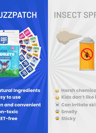 NATPAT Buzz Patch Mosquito Patch Stickers for Kids - Plant Based Ingredients, Non-Toxic - The Original All Natural Citronella Essential Oil Insect Patch, DEET Free, for Toddlers, Kids (48 Pack)