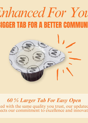 Pre-Filled Communion Cups with Larger Tab and Wafer Set - Box of 100 - Made with Concord Grape Juice & Wafer - Made in the USA