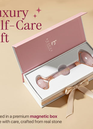 Rose Quartz Face Roller - Depuffs & Smoothes Fine Lines and Wrinkles