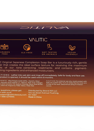 VALITIC Kojic Acid Dark Spot Remover Soap Bars with Vitamin C, Retinol, Collagen, Turmeric - Original Japanese Complex Infused with Hyaluronic Acid, Vitamin E, Shea Butter, Castile Olive Oil (2 Pack)
