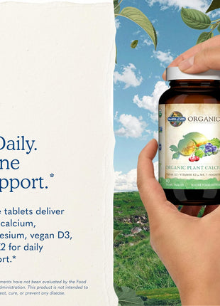 Garden of Life Organics Plant Calcium Supplement, 180ct | Magnesium & Vitamin D3 K2, Made from Whole Foods, Gluten-Free