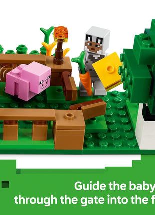 LEGO Minecraft The Baby Pig House Toy Figures and Playset - Building Minecraft Toy for Kids, Boys and Girls, Ages 7+ - Gift for Birthdays - with 2 Minifigures for Pretend Play - 21268
