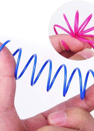 Andiker Interactive Cat Spiral Creative Spring Toy to Kill Time and Keep Fit, Sturdy and Heavy Plastic for Swatting, Biting, Hunting Kitten Toys, Colorful, 12 pcs
