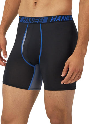 Hanes Men's Underwear Boxer Briefs Pack, 3-Pack, Total Support Pouch, Long or Short-Leg Boxer Briefs