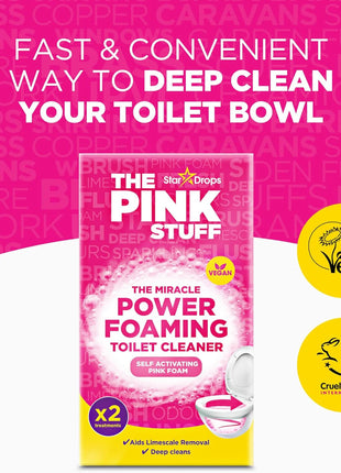 Stardrops - The Pink Stuff - The Miracle Power Foaming Toilet Cleaner - 2 Treatments - Self Activating Pink Foam Pack of 1 (7 Ounce) | 2 Treatments - Self Activating Pink Foam