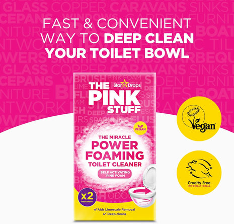 Stardrops - The Pink Stuff - The Miracle Power Foaming Toilet Cleaner - 2 Treatments - Self Activating Pink Foam Pack of 1 (7 Ounce) | 2 Treatments - Self Activating Pink Foam