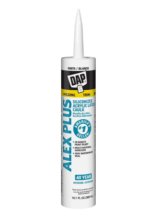 DAP INC 18152 10.1oz White Alex Plus Acrylic Latex Caulk with Silicone