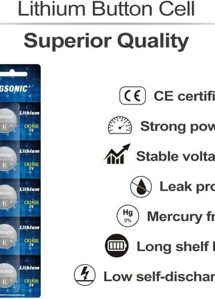 PGSONIC 20 Pack CR2450 3V Lithium Coin Battery