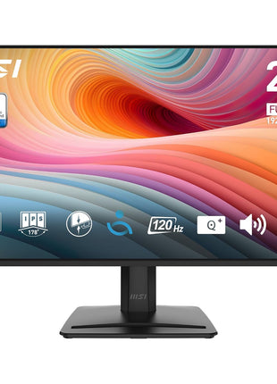 msi PRO MP251 E2 24.5-inch IPS 1920 x 1080 (FHD) Gaming Office Monitor, 120Hz, Adaptive-Synch, HDR Ready, HDMI, VGA & Display Port,VESA Mountable, Tilt, Speaker, 1ms, Black