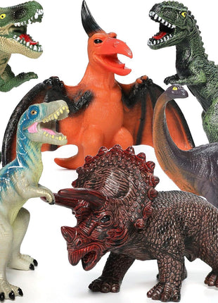 Gzsbaby 6 Piece Jumbo Dinosaur Toys for Kids 3-5 and Toddlers, Large Soft Dinosaur Toys for Lovers - Perfect Party Favors, Birthday Gifts