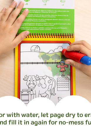 Melissa & Doug Water Wow! Mess Free Coloring Book, Reusable Water-Reveal Activity Pad, On The Farm, Travel Toys, Party Favors, for Toddlers & Kids Ages 3+