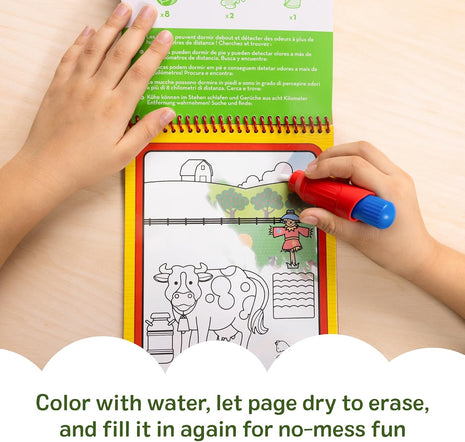 Melissa & Doug Water Wow! Mess Free Coloring Book, Reusable Water-Reveal Activity Pad, On The Farm, Travel Toys, Party Favors, for Toddlers & Kids Ages 3+