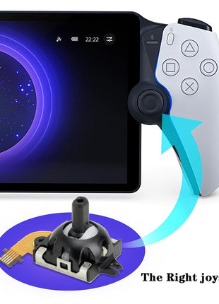 Sedicoca 1-Pack Right Joystick Replacement Kit for PlayStation Portal PS Portal Console/PS5 VR2Controller,Analog Thumb Stick Repair Hall Effect Joystick for PS5 Portal/PSVR2 Controller(Right Joystick)