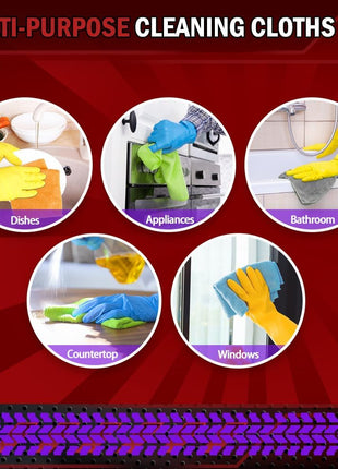 AIDEA Microfiber Cleaning Cloth 24 Pack, Microfiber Towels for Cars, Soft & Absorbent Cleaning Rags, Premium Lint Free Shop Towels for House, Kitchen, Car, 12inx16in