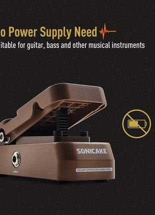 SONICAKE Passive Volume & Expression EXP Pedal, Mini Guitar Volume Pedal - Vexpress